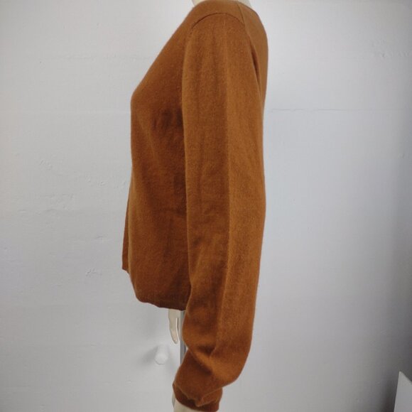 Alfani brown 2-ply 100% Cashmere V-neck pullover sweater ladies XL X-Large - Picture 5 of 6